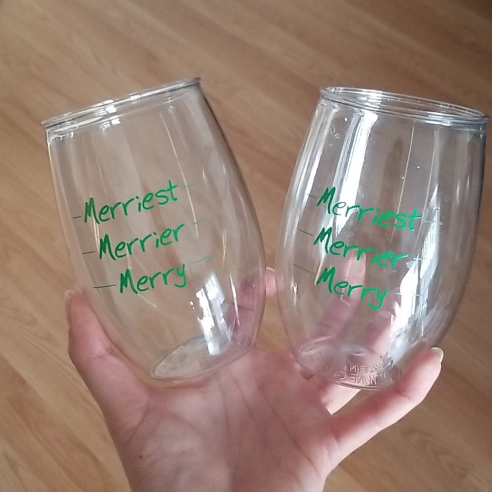 Christmas wine glasses